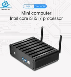 Helorpc-Mini PC Intel Core i3, i5, i7, 4005U, 5005U, 4500U, DDR4 RAM, Ordinateur de bureau, 4K, HTPC, TV Box, USB 3.0, Wi-Fi