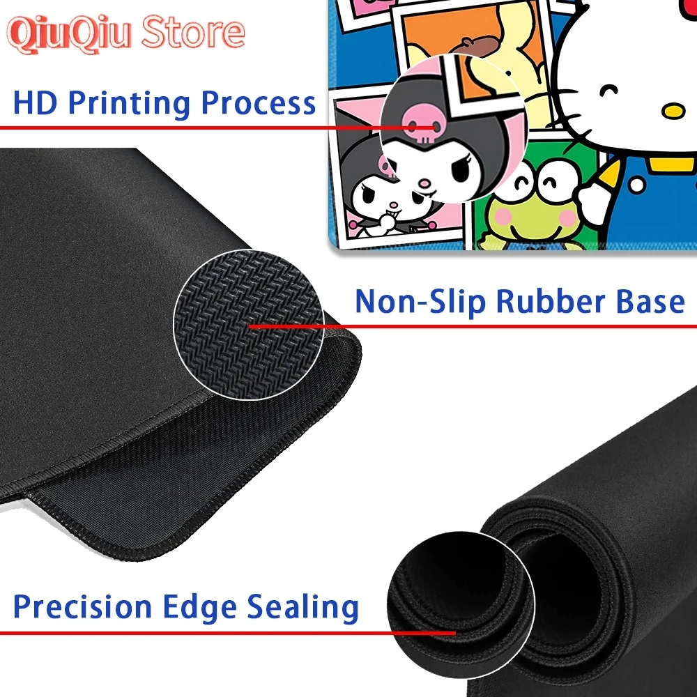 Alfombrilla de ratón para juegos Sanrio, alfombrilla de ratón bonita de Hello Kitty, alfombrilla de ratón extendida personalizada grande, alfombrilla de escritorio