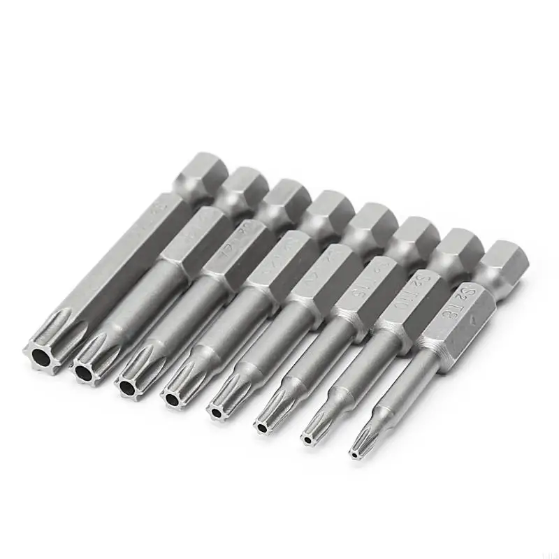 

8 Pcs/Set 1/4 Inch 50mm T8-T40 Torx Electric Screwdriver Bits U4LB