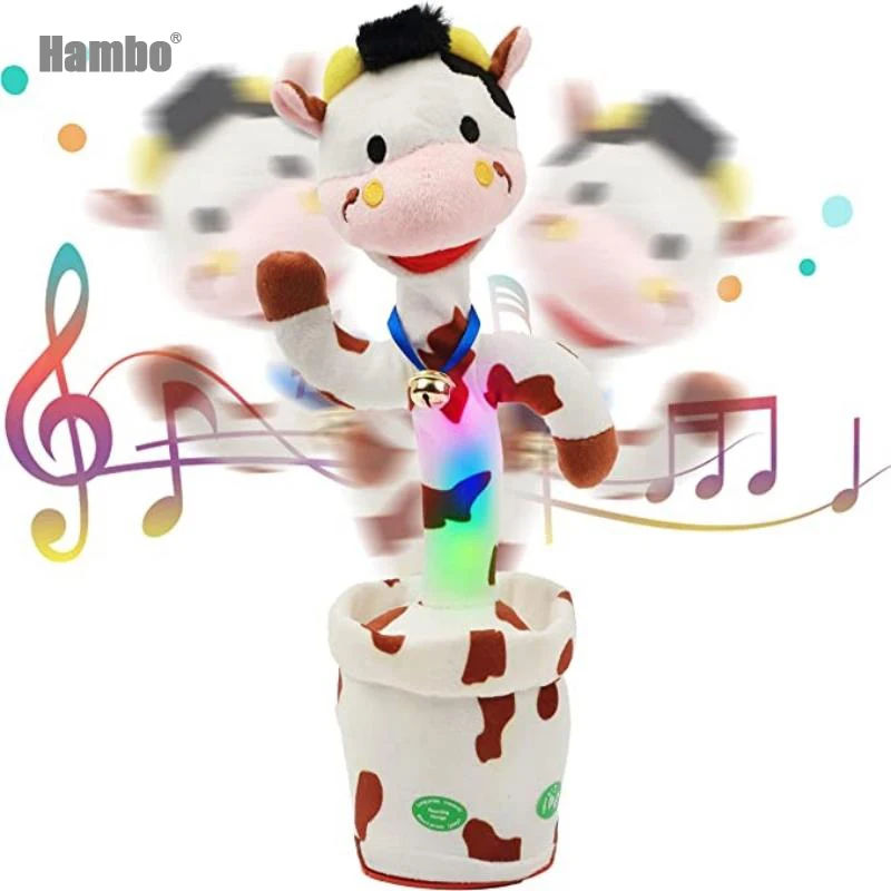 

Singing Electric Dancing Cow Plush Toys Twisting Cute Cow Stuffed Animal Doll Birthday Christmas Festival Gift for Toddlers Kids