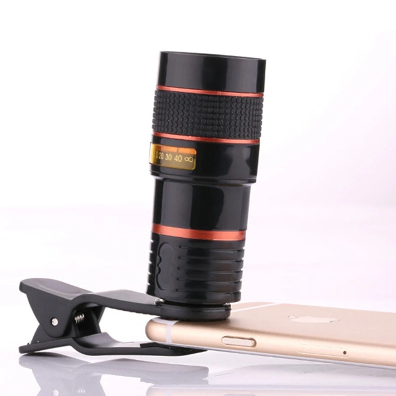 10pcs 8X 12X Long Focus Mobile Phone Lens Monocular Mobile Phone Telescope Hd Camera Lens External Zoom Lens for Travel Sports