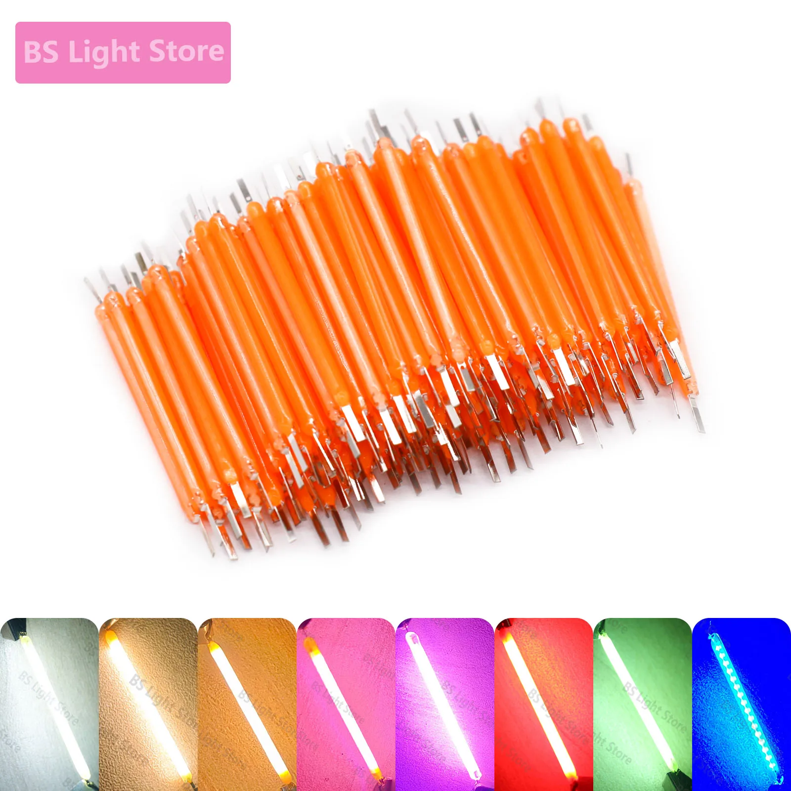 10-900szt Filament LED 38mm 3V 2200k Ciepły Biały Różowy Czerwony Niebieski Zielony Fioletowy Edison Żarówka DIY Oświetlenie domu Źródło światła