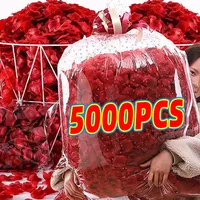 5000/100pcs Artificial Fake Rose Petals Red Colorful Simulation Silk Roses Petal for Valentines Day Wedding Party Romantic Decor
