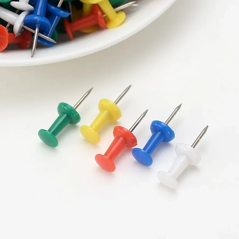 100/200/300 Viên Các Loại Làm Cho Ngón Tay Cái Tacks Nhiều Màu Nhựa Tacks Đẩy Chân Nút Chai Văn Phòng Hội Đồng Trường Văn Phòng Phẩm Vật Dụng