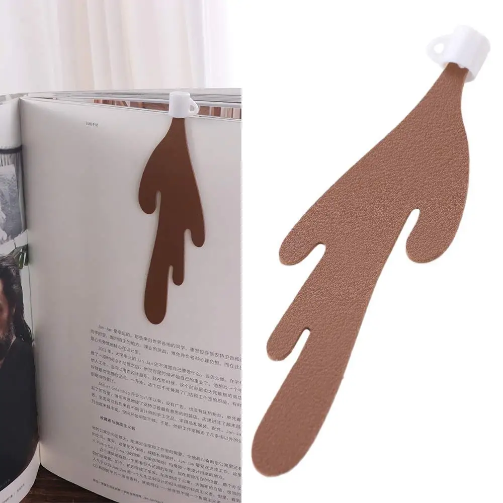 

PU Leather Spilled Coffee Bookmark Unique Design Stationery Funny Bookmarks Coffee Themed Book Clip Coffee Bookmark Book Lovers