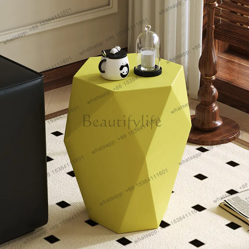 Creative magnesium oxide living room small coffee table, balcony courtyard hotel bed and breakfast sofa side table