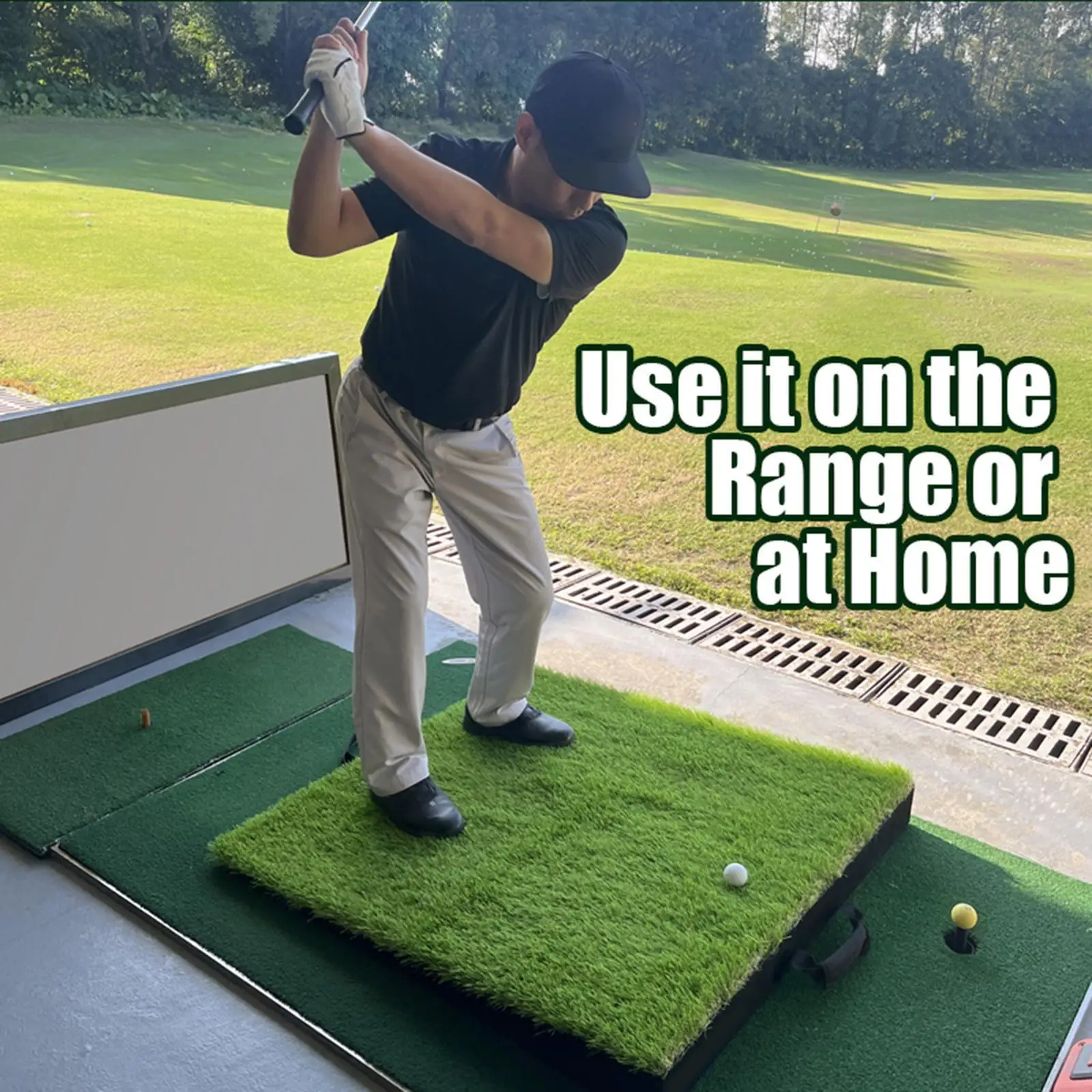 Golf Hitting Mat Golf Chipping Mat Folding Gift Realistic Grass Mat Golf Practice Mat Golf Training Mat for Backyard Home Men