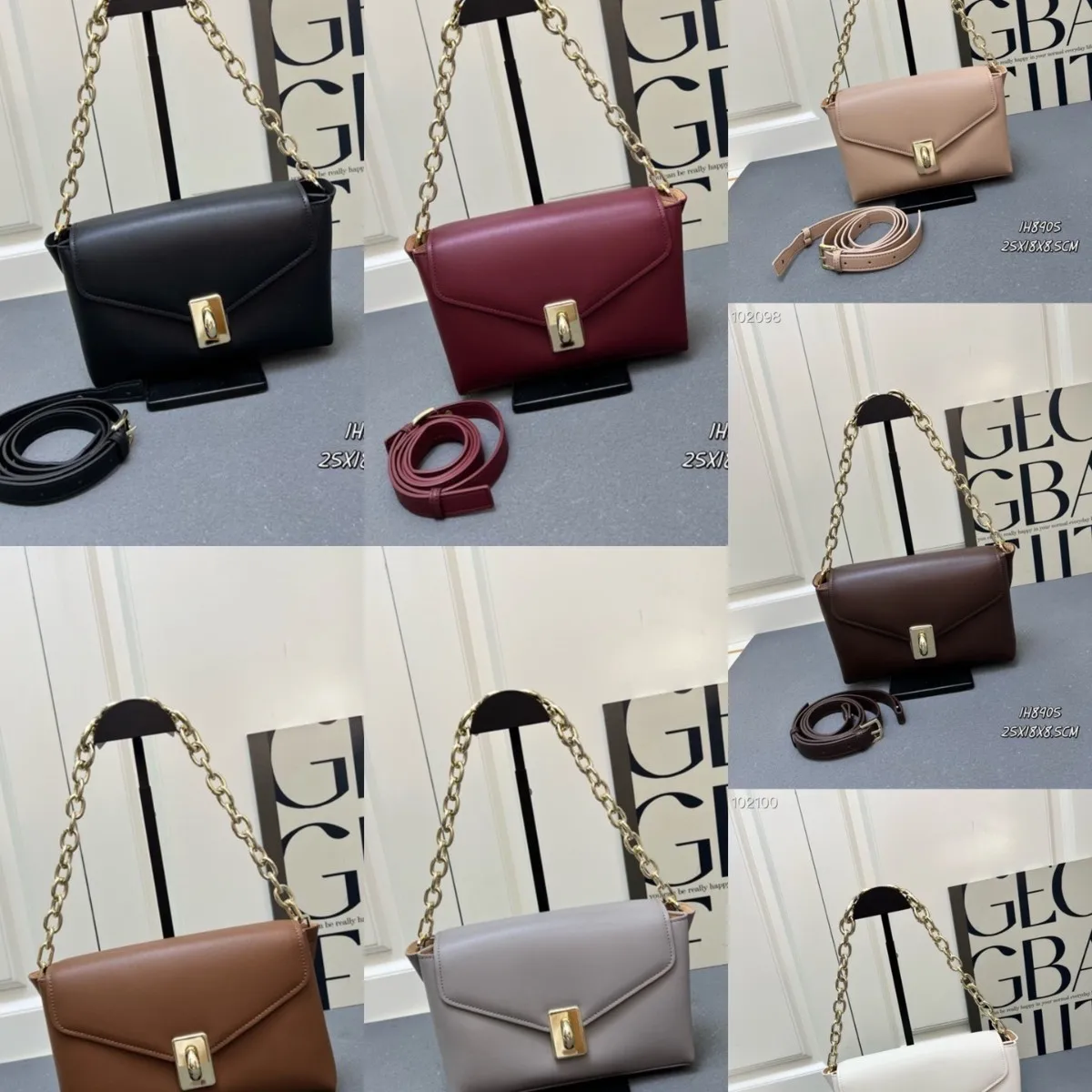 

Новая дизайнерская сумка-кроссбоди 2026 года с цепочкой и замком, маленькая квадратная сумка для женщин, премиум-класс, модная, универсальная, на плечо, через плечо, сумка-портфель, подарок