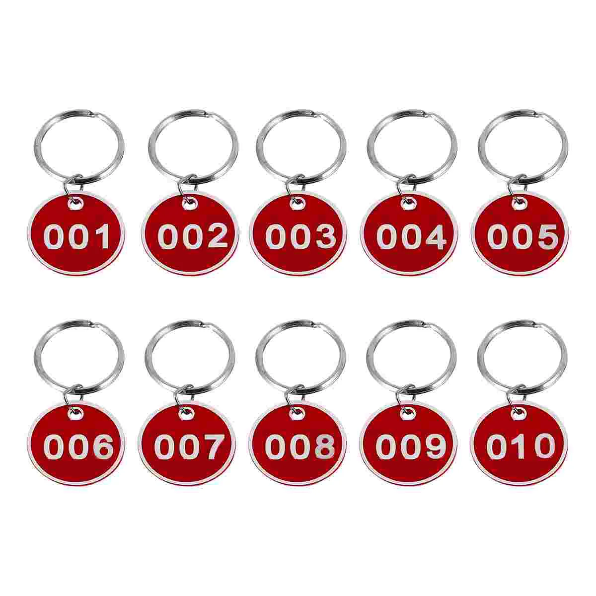 Number Plate Tags Metal Ket with Ring Storage Key Luggage ID Labels Numbered Rings Plates