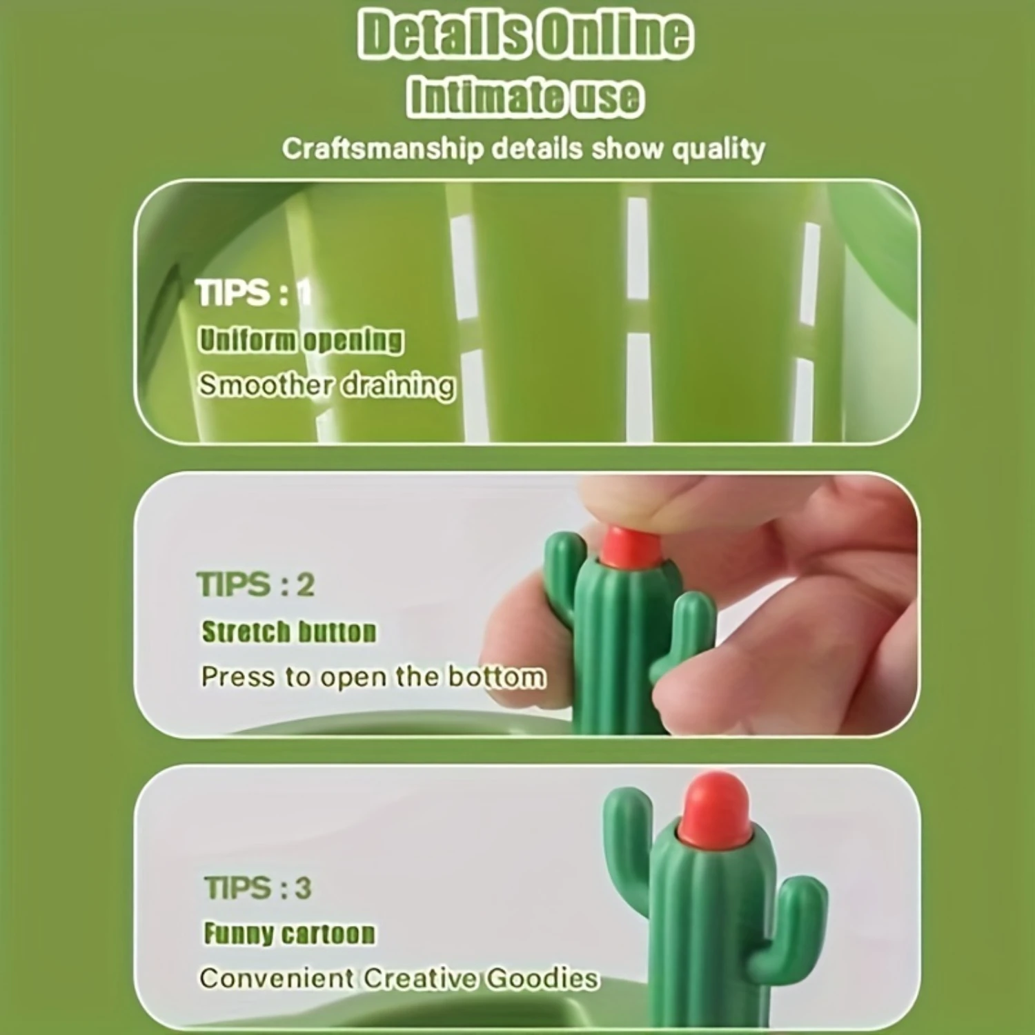 Cactus Kitchen Sink Strainer Press Automatic Dumping Basket Multi-Functional  Use Cactus Sink Draining Basket Filter Net Lifting