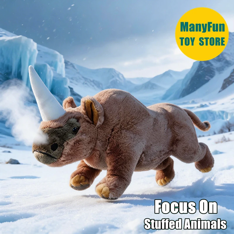 Unicorn Stuffed Toy - Elasmotherium Plush Animal Realistic Siberian Unicorn