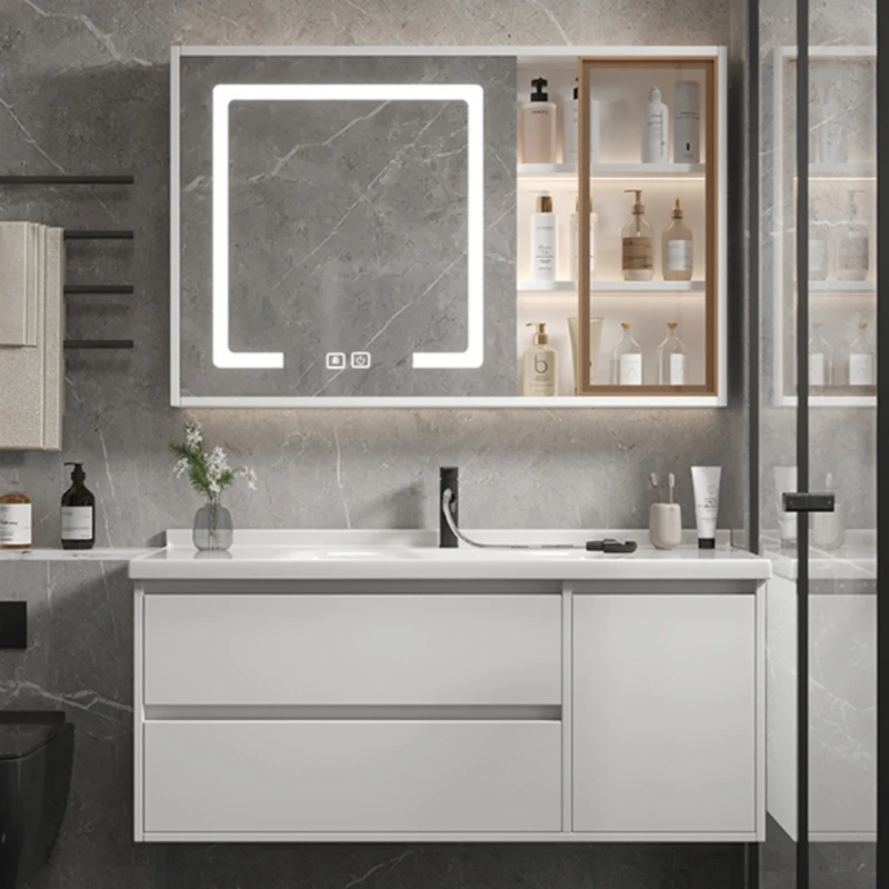 Cabinets Bathroom Corner Sink Storage Shelf Salon Station Multipurpose Wall Bathroom Furniture Hovedskapet Furniture Luxury