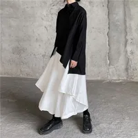Women Skirts Gothic Irregular Skirts Pants Women High Waist White Black Long Skirts Female Pleated Skirts Culottes Women Clothes - Image 3