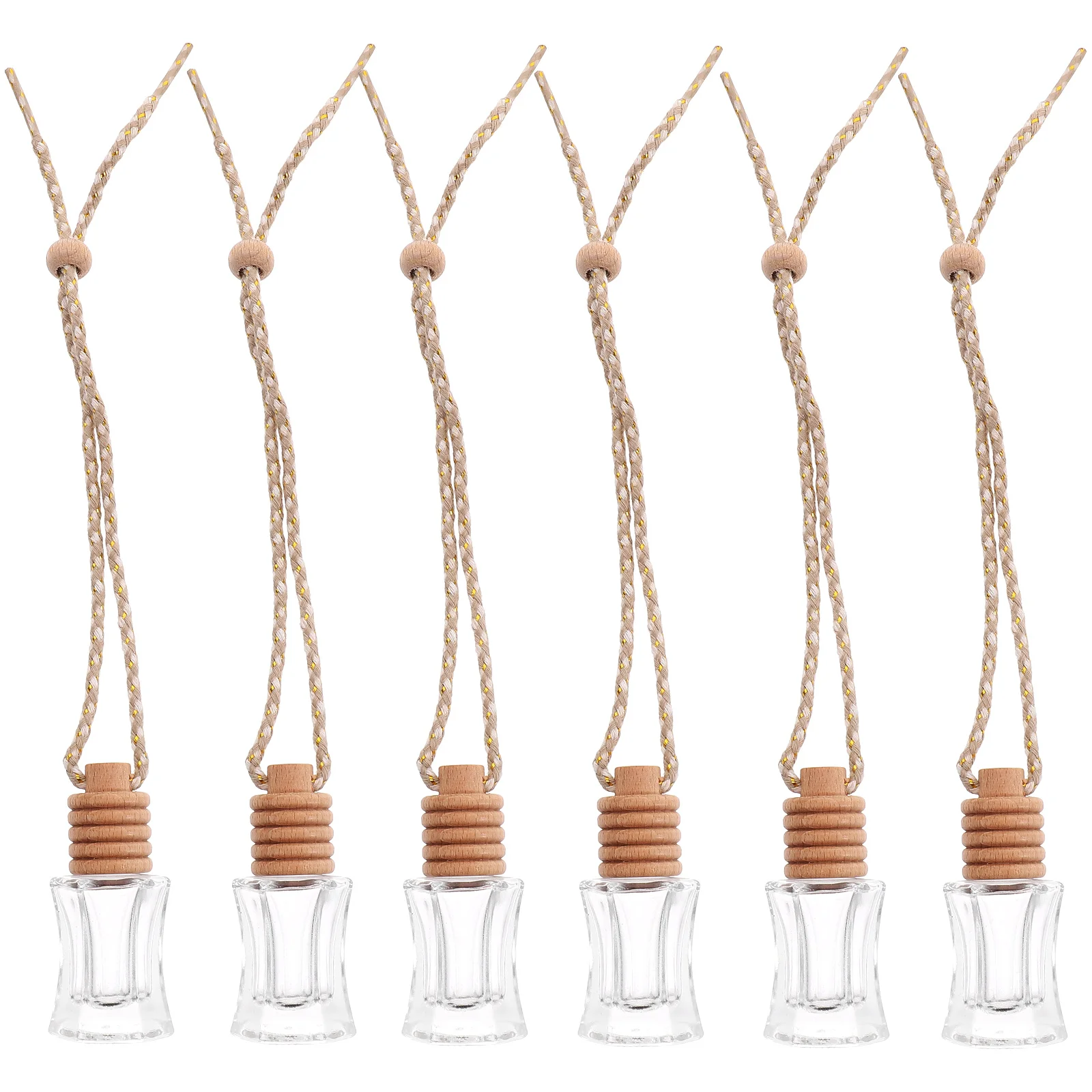 

6Pcs Empty Car Perfume Bottles Glass Diffuser Containers for Car Air Freshener Essential Oil Refillable Fragrance Decoration