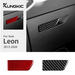 Real Soft Carbon Fiber Sticker For Seat Leon 2013 2014 2015 2016 2017 2018 2019 2020 LHD RHD Car Front Passenger Box Switch Trim
