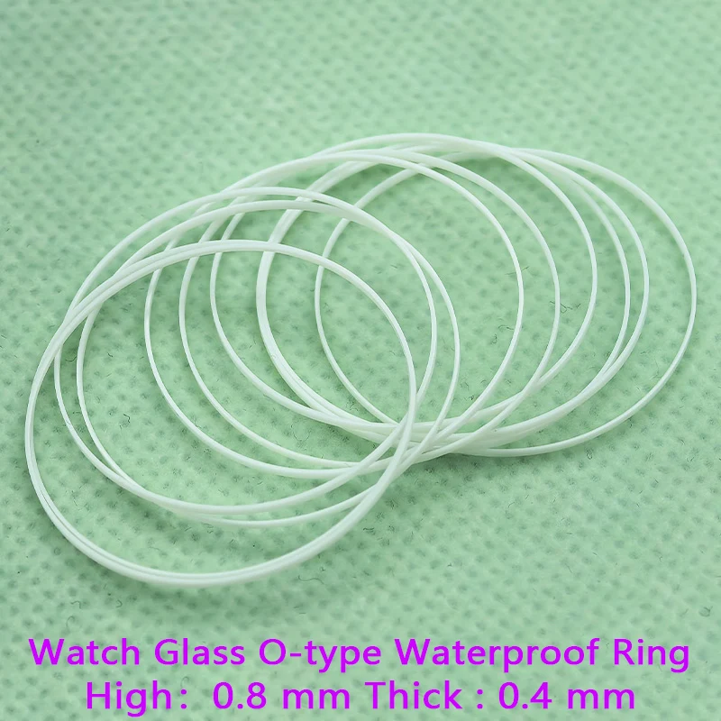 2/5 PCS Watch Glass Gasket Internal Dia 18-40mm High 0.8mm Thick 0.4mm O-Ring Watch Glass Waterproof Ring for Watchmaker