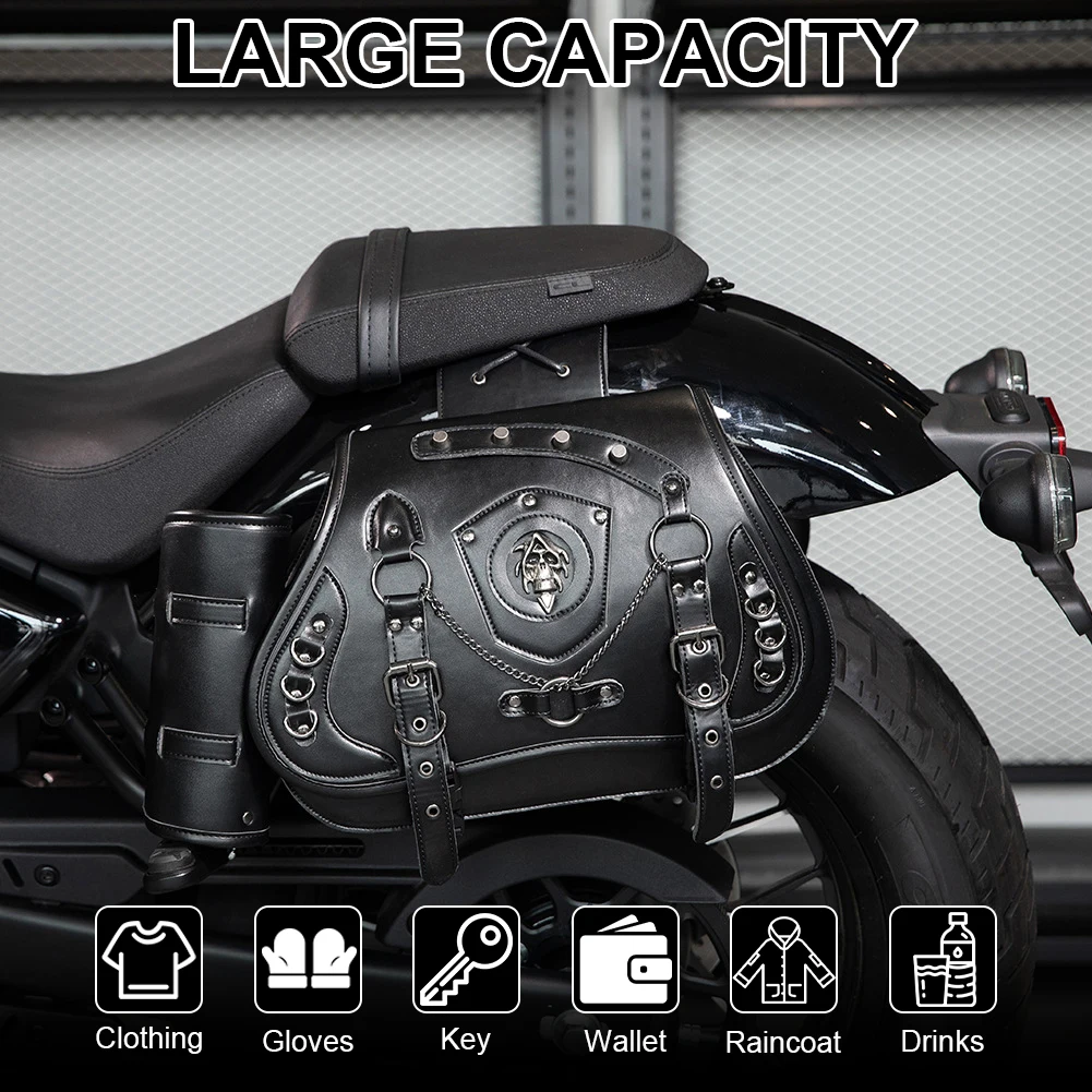 1 زوج دراجة نارية السرج أكياس سعة كبيرة أسلوب فاسق قاطرة حقيبة مقاوم للماء الرجعية دراجة نارية الجانب حقيبة لنماذج متعددة