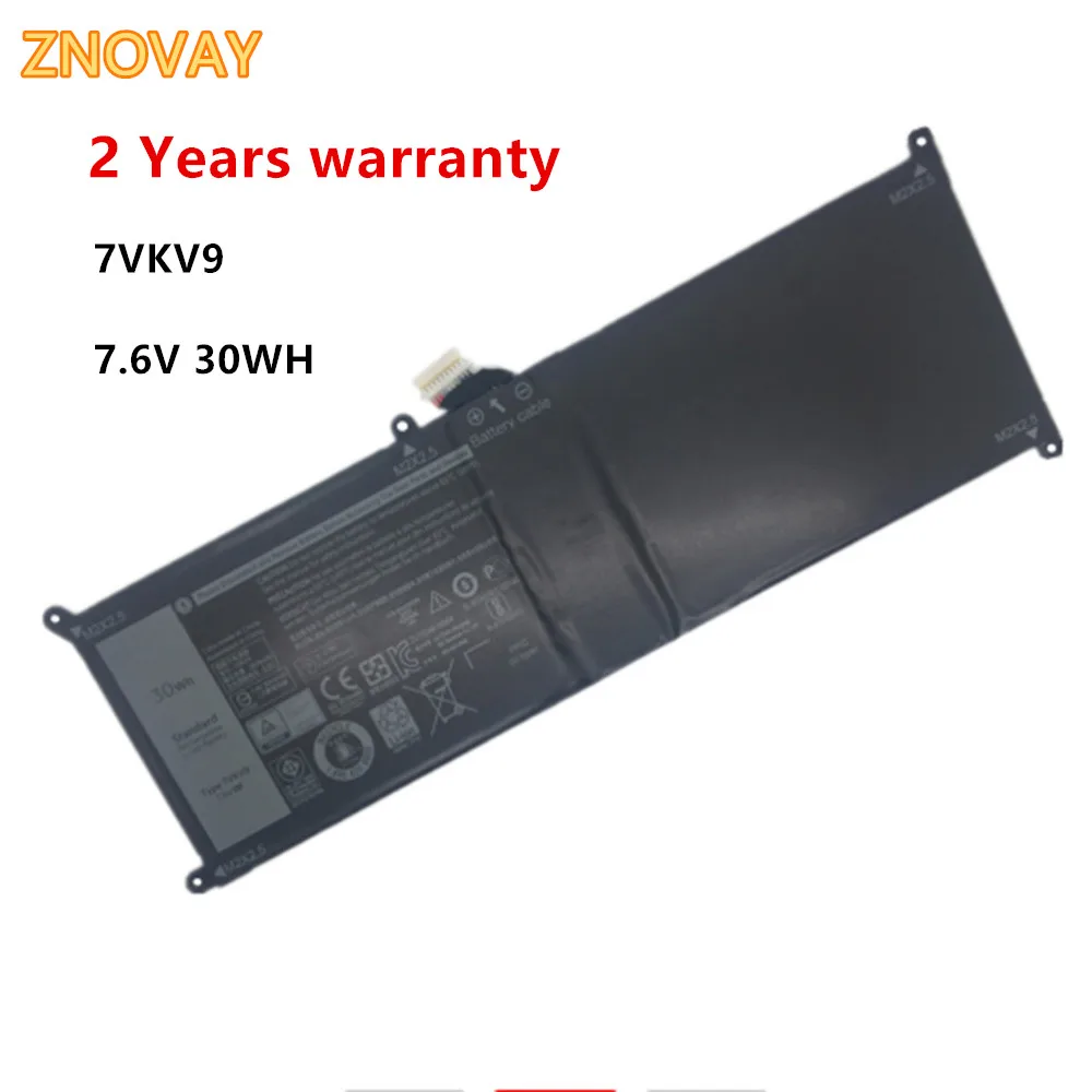 

ZNOVAY 7VKV9 9TV5X 7.6V 30WH Laptop Battery for DELL Latitude XPS 12 7000 7275 9250 Series Notebook 7VKV9