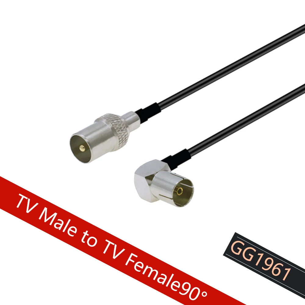 Cabo coaxial aéreo da tevê do rf do cabo coaxial do rf da trança rg174 macho de 90 graus ao adaptador fêmea do cabo 50 ohm da antena do satélite