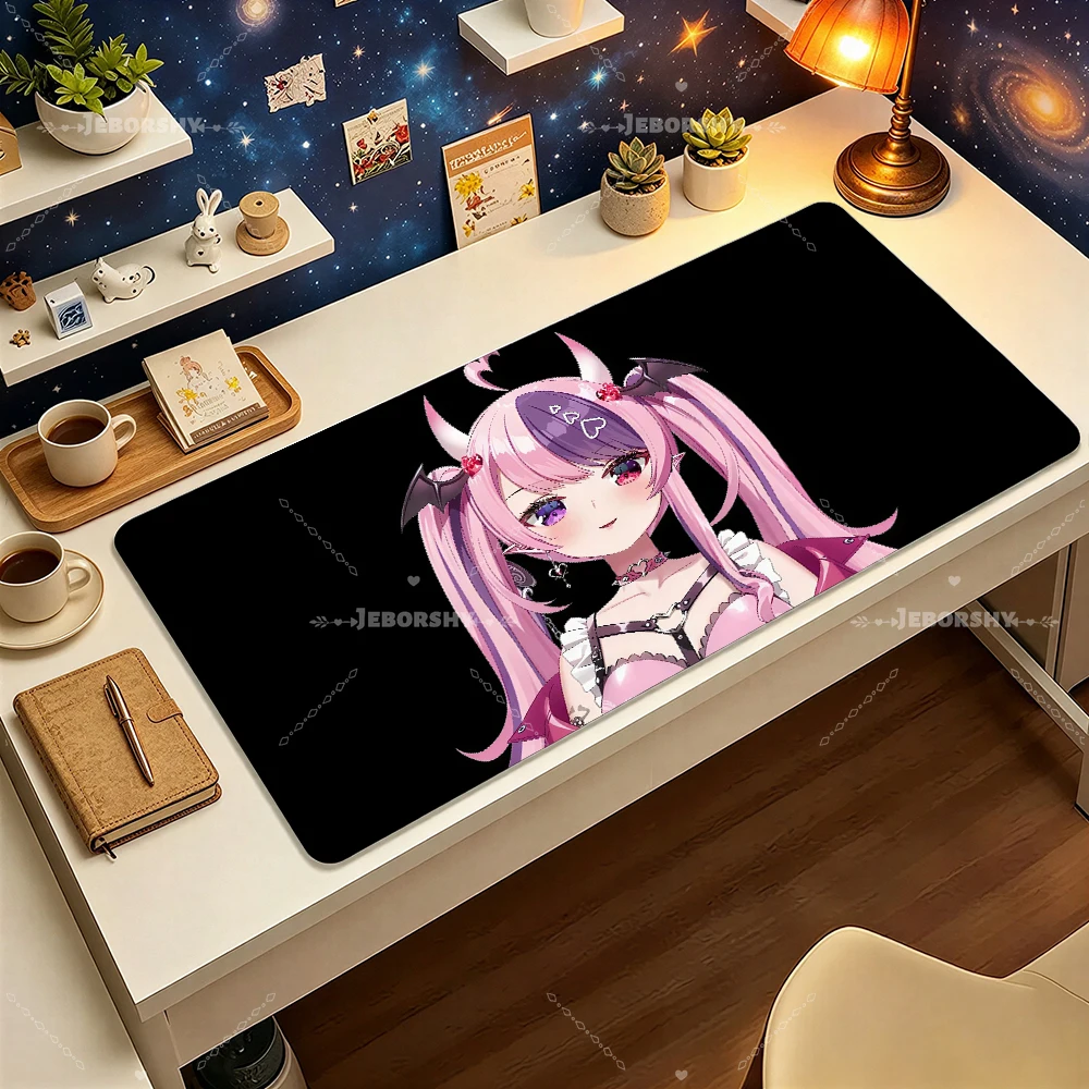 Pink Hair Virtual Demon VTuber Mouse Pad, Computer Laptop Rubber Non-Slip Mat, Gamer Desk Decor, Mousepad for Office Gaming