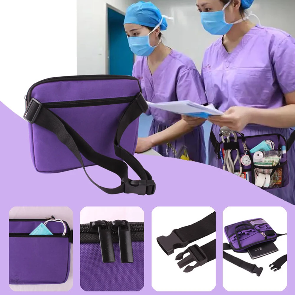 Large capacity multi-layer nurse tool storage bag, nurse waist bag supply toolkit, doctor nurse treasure portable waist bag