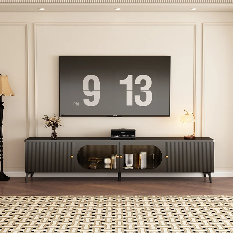 

Luxury Modern Solid Wood TV Stand with Storage Cabinets and Shelves for Living Room Furniture Television Media Console