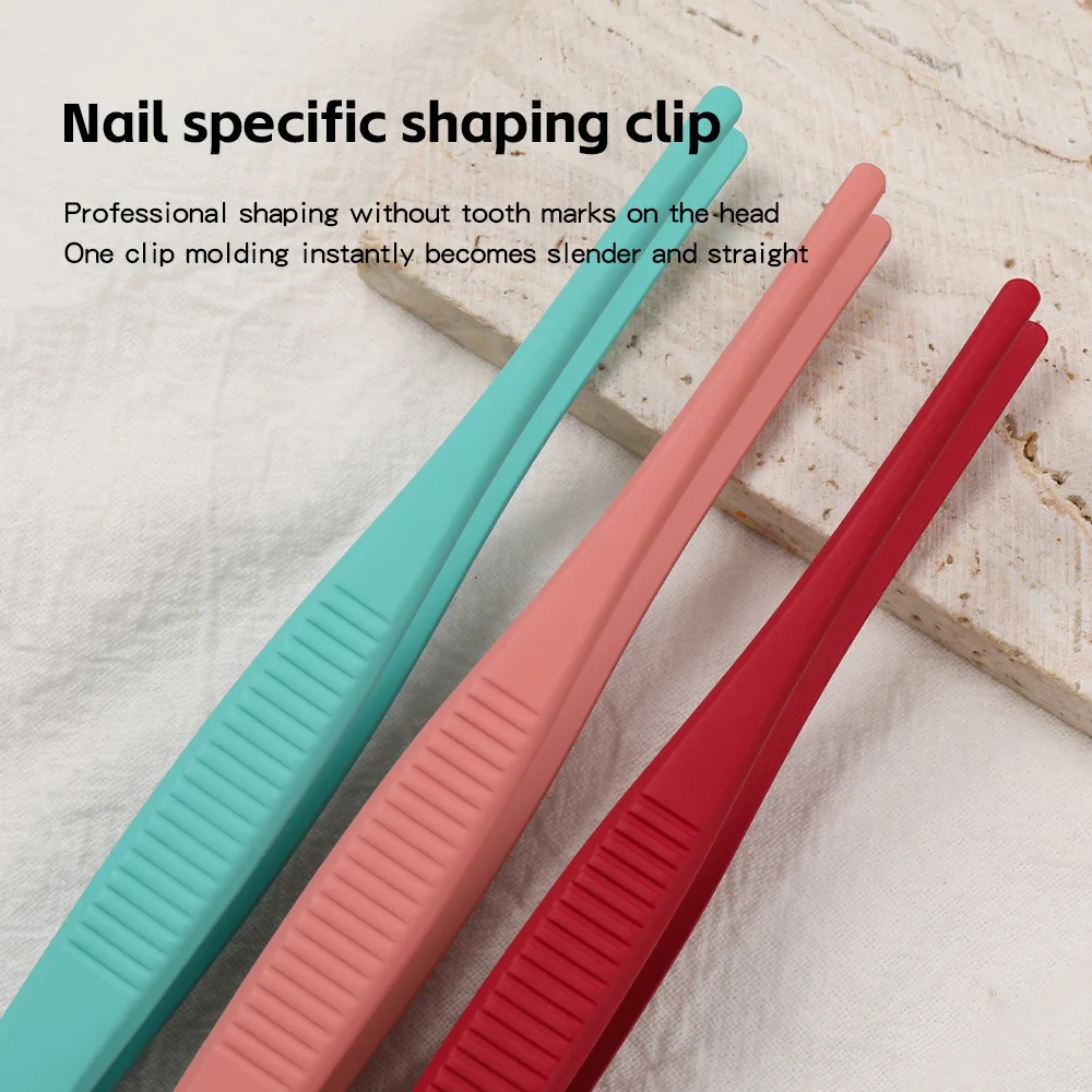 Multifunction Mint Green Peach Wine Red Nail Shaping Tweezers Curve Sculpture Clip Shaping And Trimming Uv Gel Nail Extensions