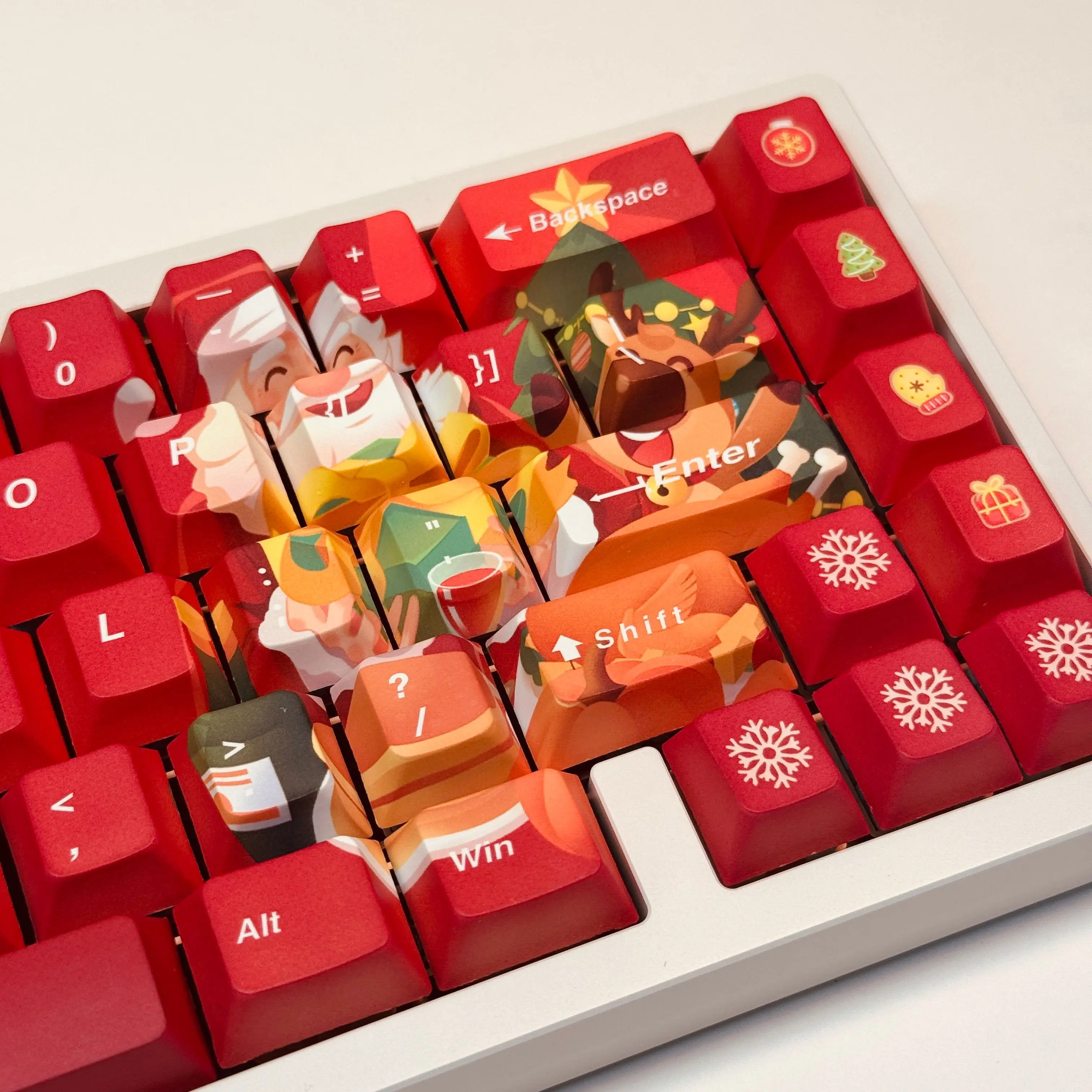 New Year 136 Keys ANSI US Layout Cherry Profile PBT Dye Sublimation KeyCaps Set for Mechanical Keyboard 61/64/75/84/87/104/108