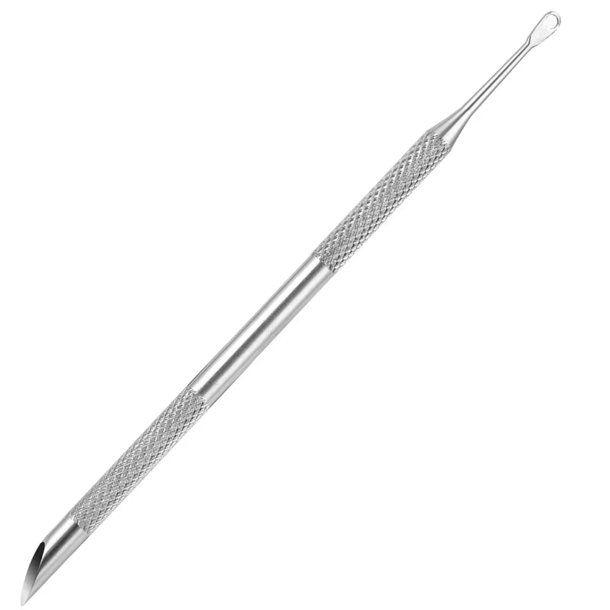 Double-ended Rvs Remover Manicure Sticks Tool Afgeschuinde Nagel Slijpen Bestand Cirkel Afgeschuinde Hoofd Cuticle Pusher