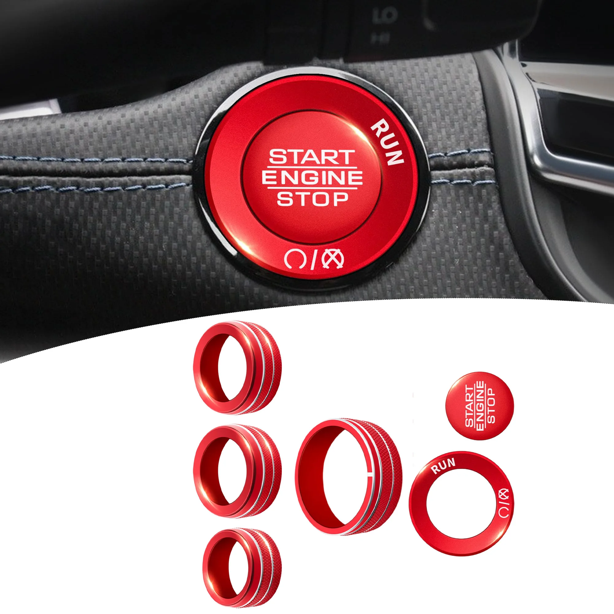 Peel-and-stick Trim Interior Knob Cover Easy Peel-and-stick Quick Installation Stylish Interior Transformation Kit