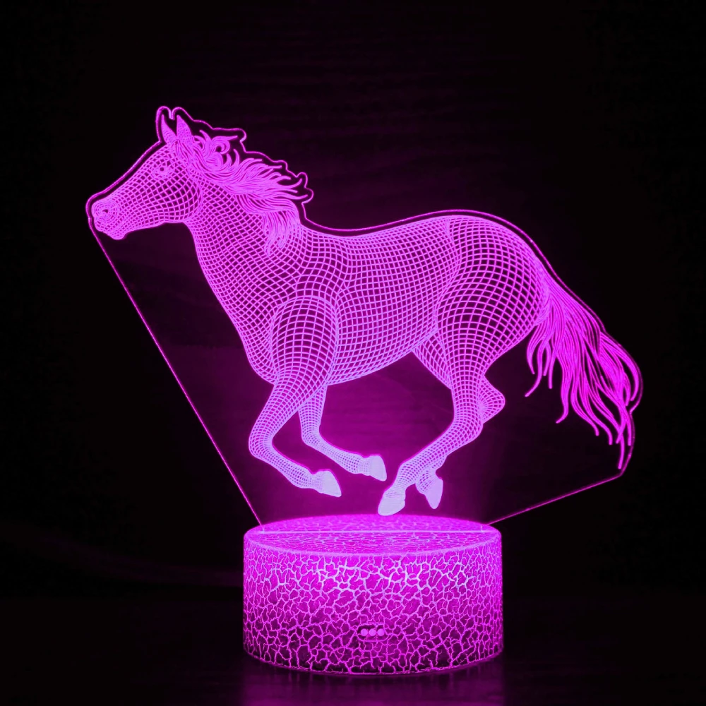 Nighdn 3D Horse Lamp LED Night Light for Kids Room Decor 7 Color Illusion Table Lamp Chid Nightlight Horse Gift for Girls Boys