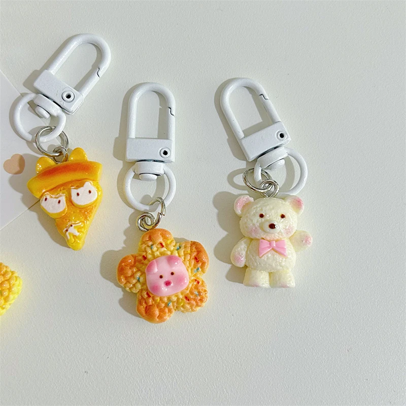 Cute Cartoon Food Animals Keychain Pendant Sweet Versatile Phone Charm Simple Kawaii Backpack Decoration Accessories Gifts