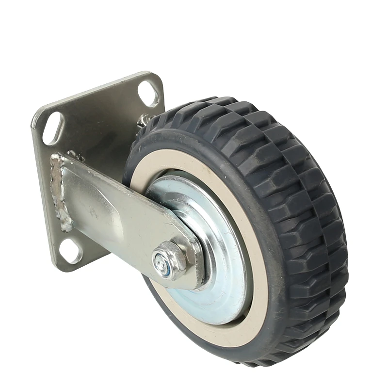 6-Inch Gray Bee Fire Fixed Wheel: Wear-Resistant Load-Bearing Wheel Specialized for Dining Cars