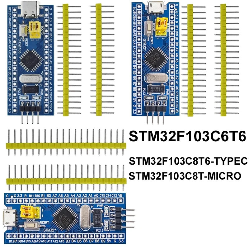 2PCS STM32F103C8T6 STM32F103C6T6 STM32F030C8T6 APM32F103CBT6 ARM STM32   Micro TYPE-C System Development Board Module New