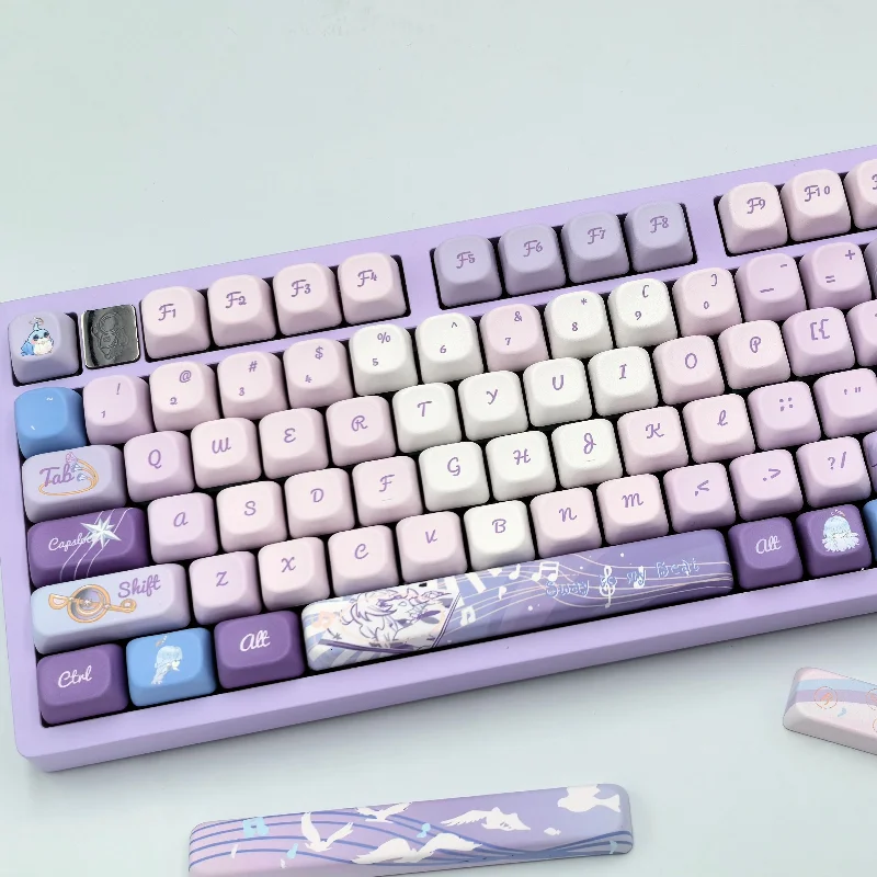 Cute Purple Keycaps Custom PBT FOA Profile Key Cap Original Artisan Point Keycap for Gaming Wooting Crush80 Mechanical Keyboard