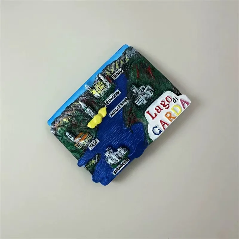 Itália gilda lago turismo comemorativo estereoscópico paisagem geladeira adesivo magnético artesanal decoração pintura