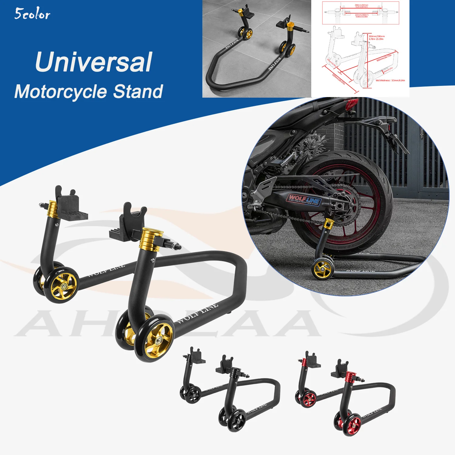 Universal Motorcycle Rear Wheel Stand Lift Paddock Hook Auto Swingarm Tire Repairing Tool Heavy Duty Rear Wheel Support