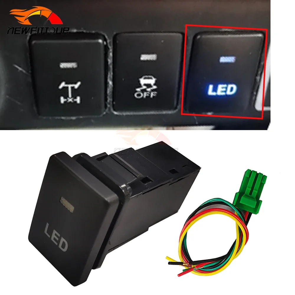 Blue Light Car LED Light Front Fog Light Power On off Switch Button For Toyota Avensis t27 PRADO domineering 2010-2019