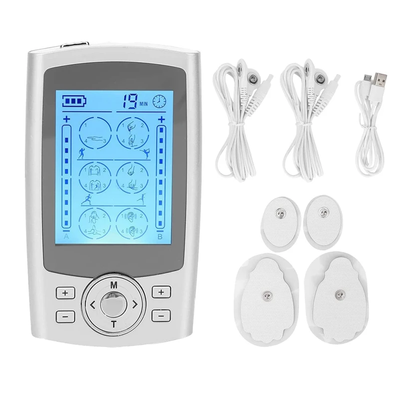 

24Modes 20 Intensity Electric Stimulation Massager Muscle EMS Therapy Pain Relief Lightweight LCD Display, EU Plug