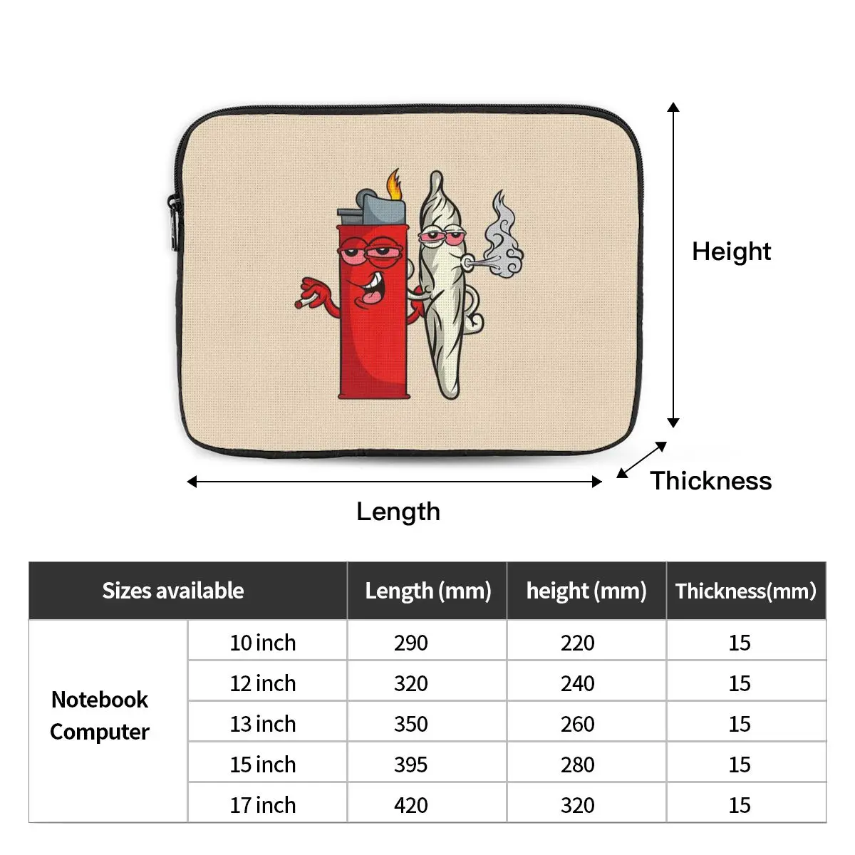 Weed Bud Joint Lighter Notebook Laptop Bag Case Pouch Notebook Sleeve Cover Bag Tablet Shockproof Case Bag