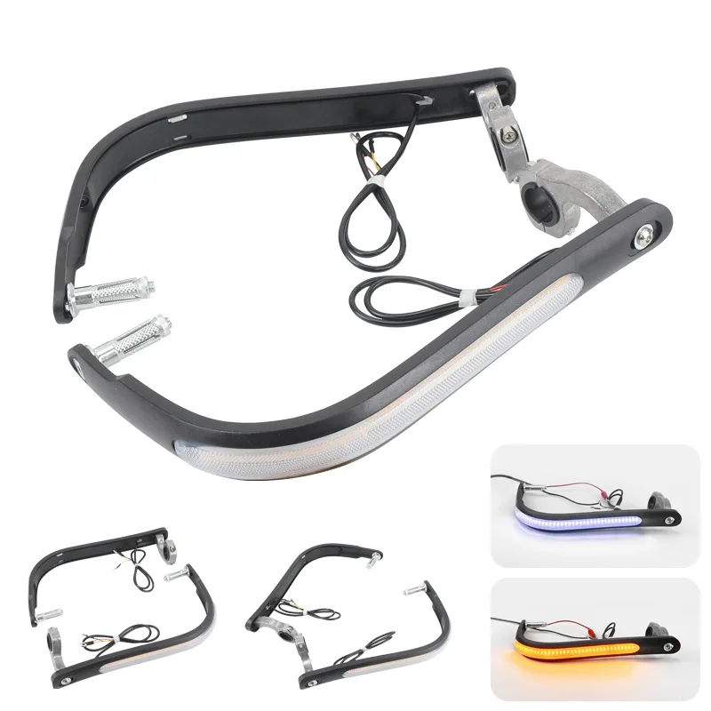 Motorcycle LED Handle Wind Shield Handguards Protector Covers LED Turn Signals Running Light Universal Motorbike Accessories