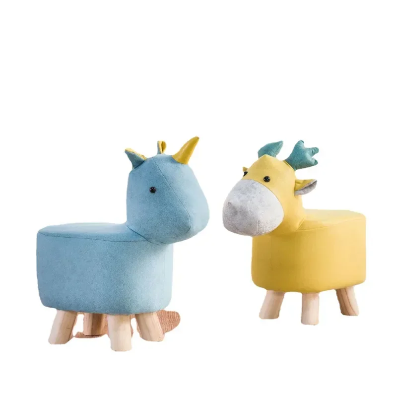 

Creative Wooden Animal Low Stool for Children Nordic Style Porch Cartoon Shoe Changing Small Stool Living Room