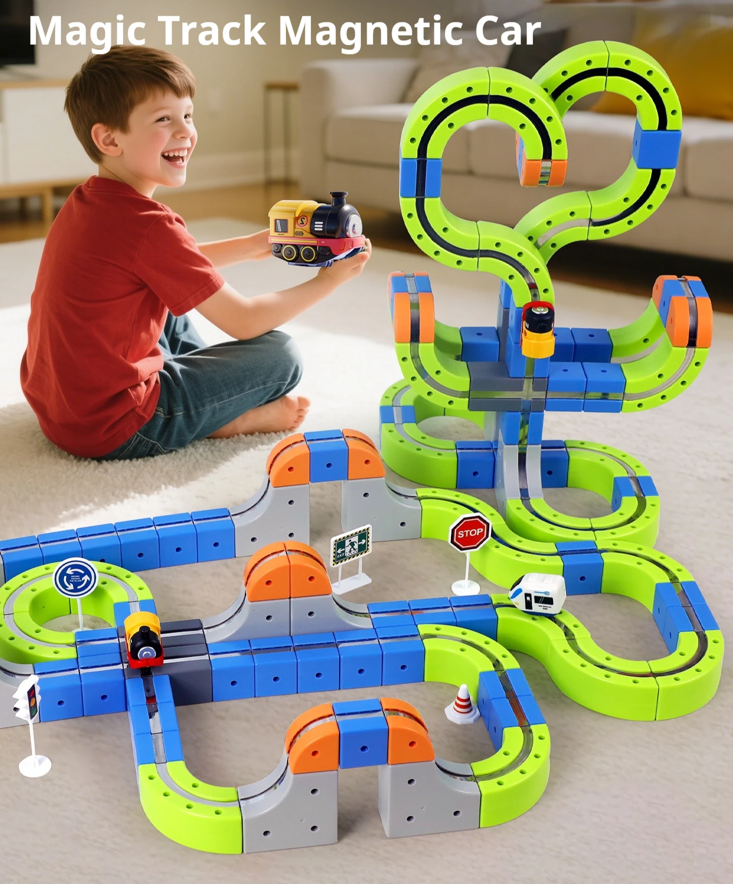 

Набор игрушек с магнитной левитацией поезда для детей, строительная игрушка с антигравитационными дорожками, развивающая игрушка Монтессори, подарок на день рождения для мальчиков