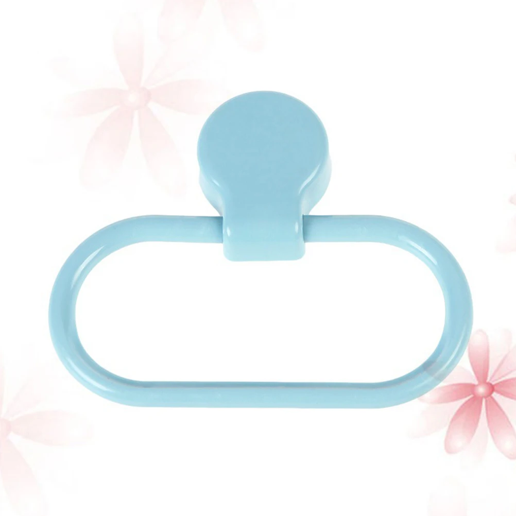 

Towel Ring Blue Easy Apply Self-Adhesive Strong Hold Bathroom Towel Rack Kitchen Use Scratch Resistant Minimalist Style Fast