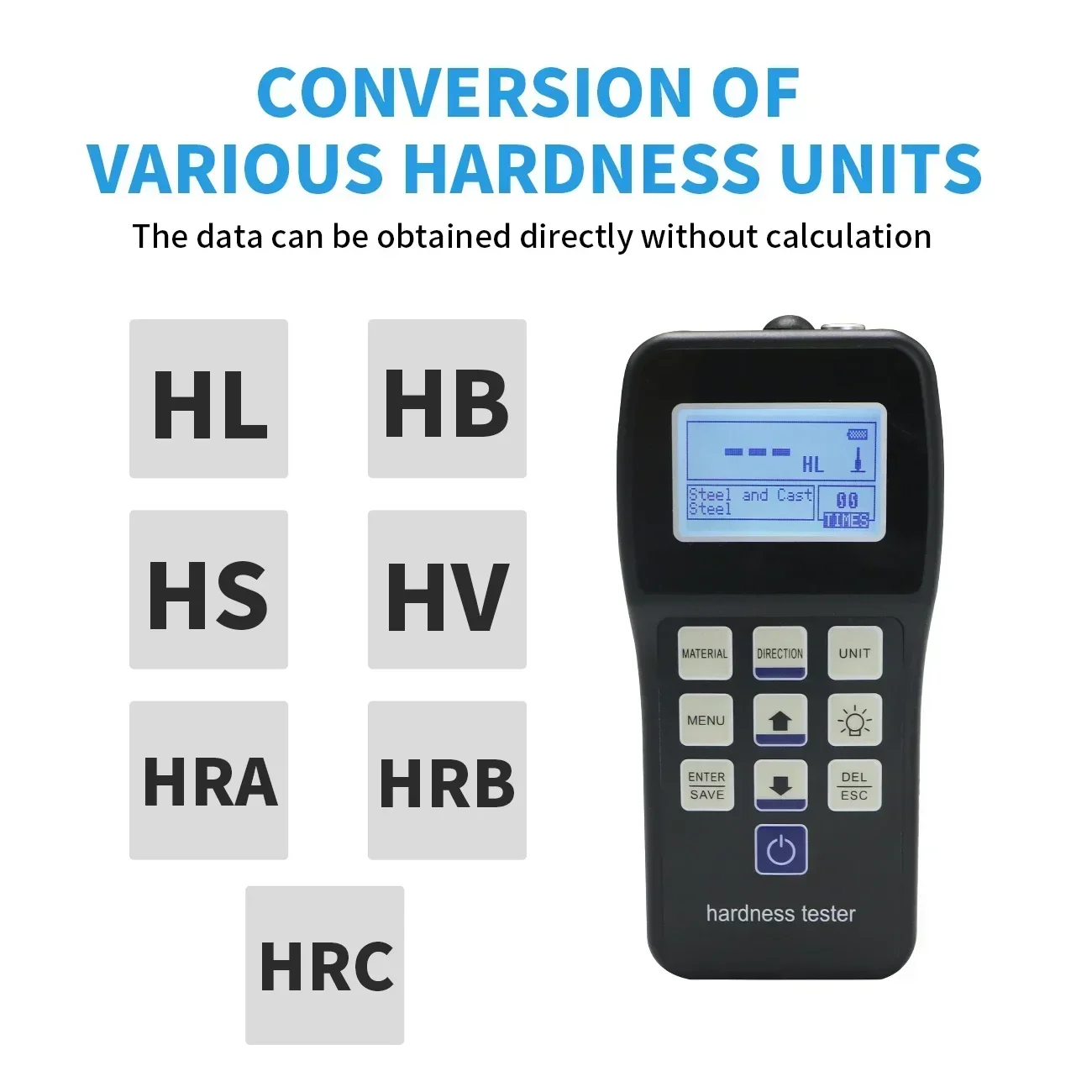 SHAHE SL-140 Portable Leeb Hardness Testers Durometer for Metal Steel LCD Display Digital Hardness Meter