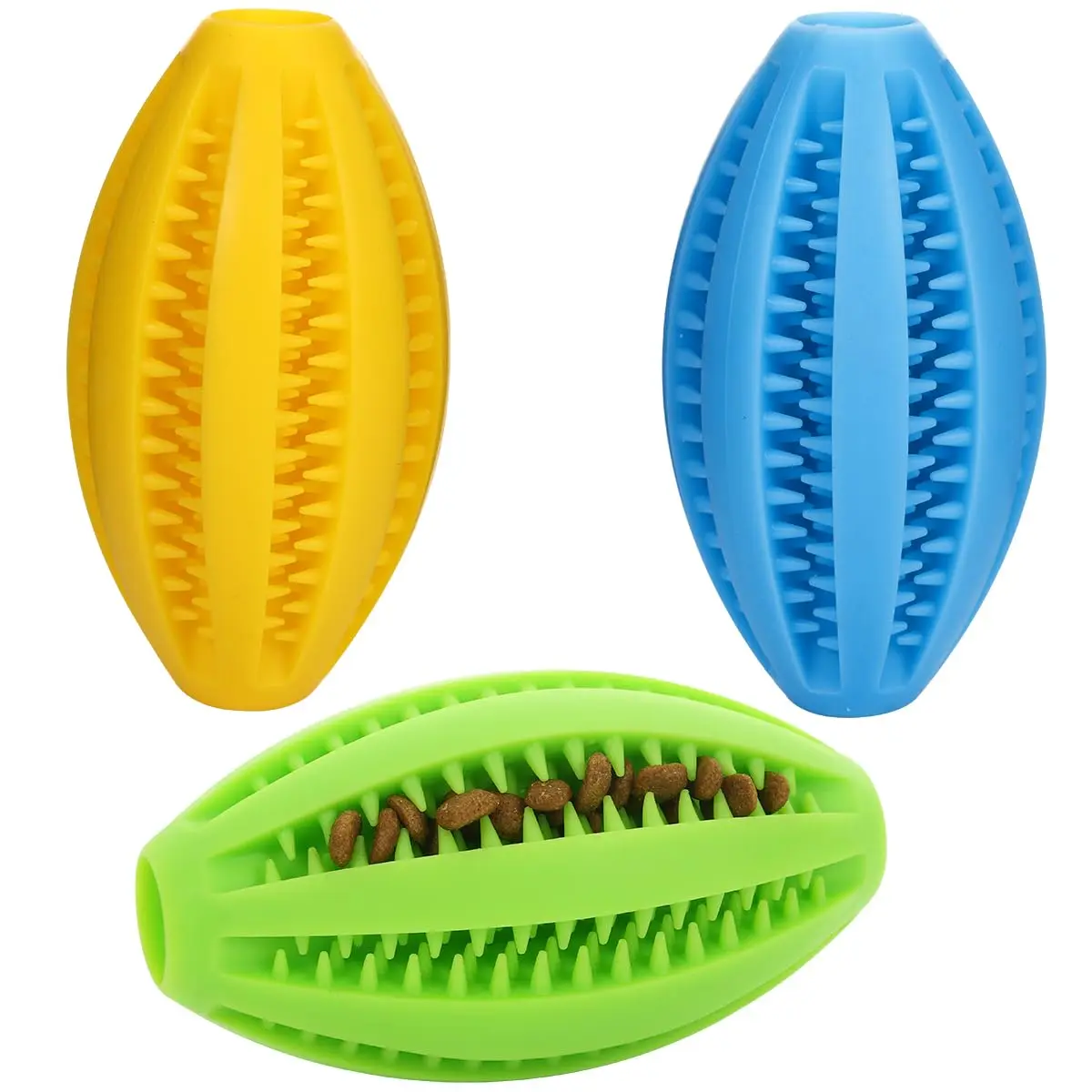 Pet Dog Chew Toys Teeth Cleaning Snack Ball Pet Dog Toy Ball Natural Rubber Super Tough Interactive Bouncy Pet Supplies