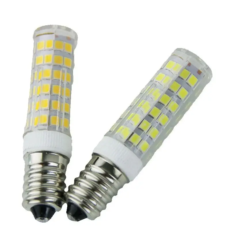 

E14 -2835-75D 9 Вт Светодиодная лампа переменного тока 220 В Кукурузная лампа SMD2835 Угол луча 360 Замена галогенной люстры 16x66 мм