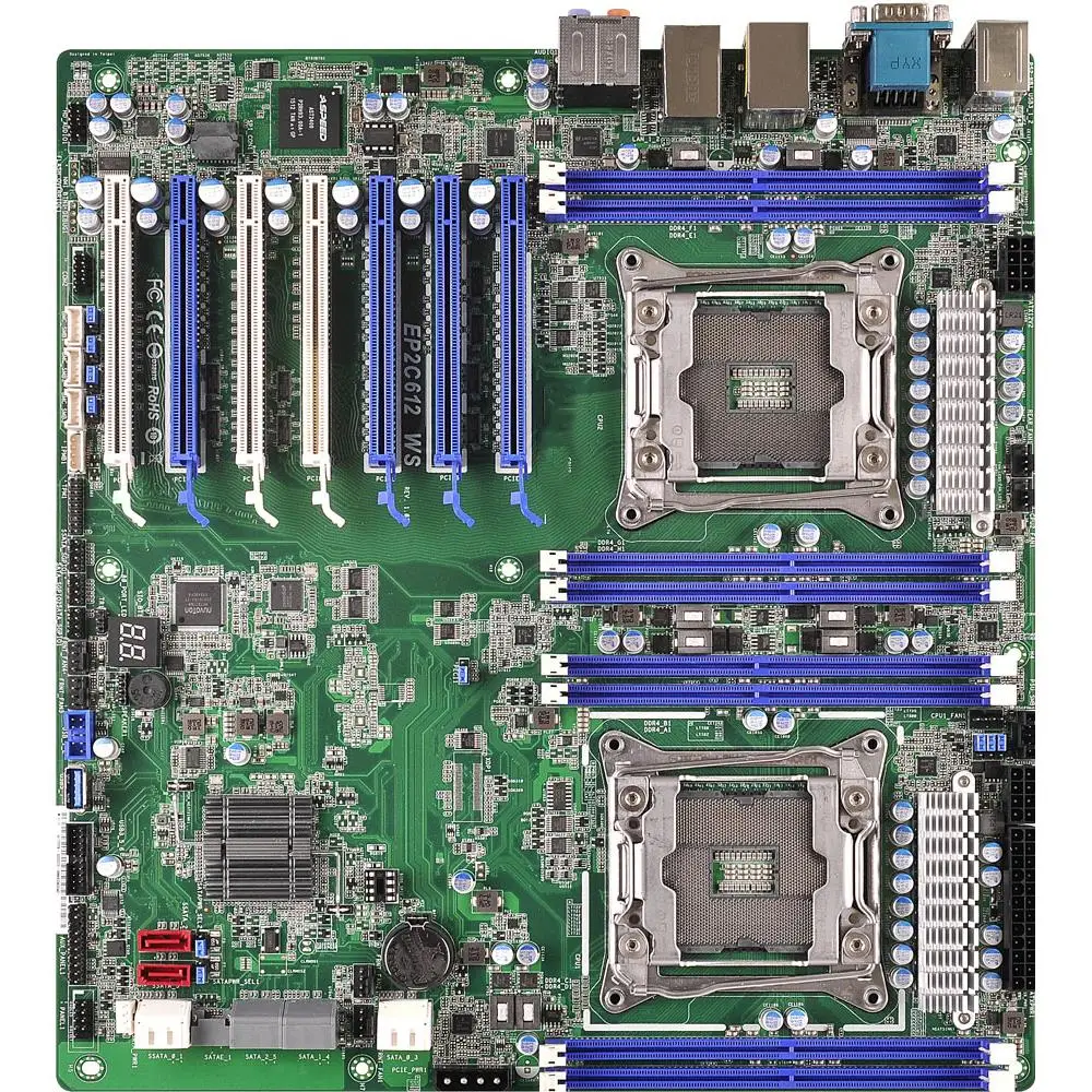 For ASRock Rack Original Server Motherboard LGA2011 E5-2600 v3 v4 EP2C612 WS