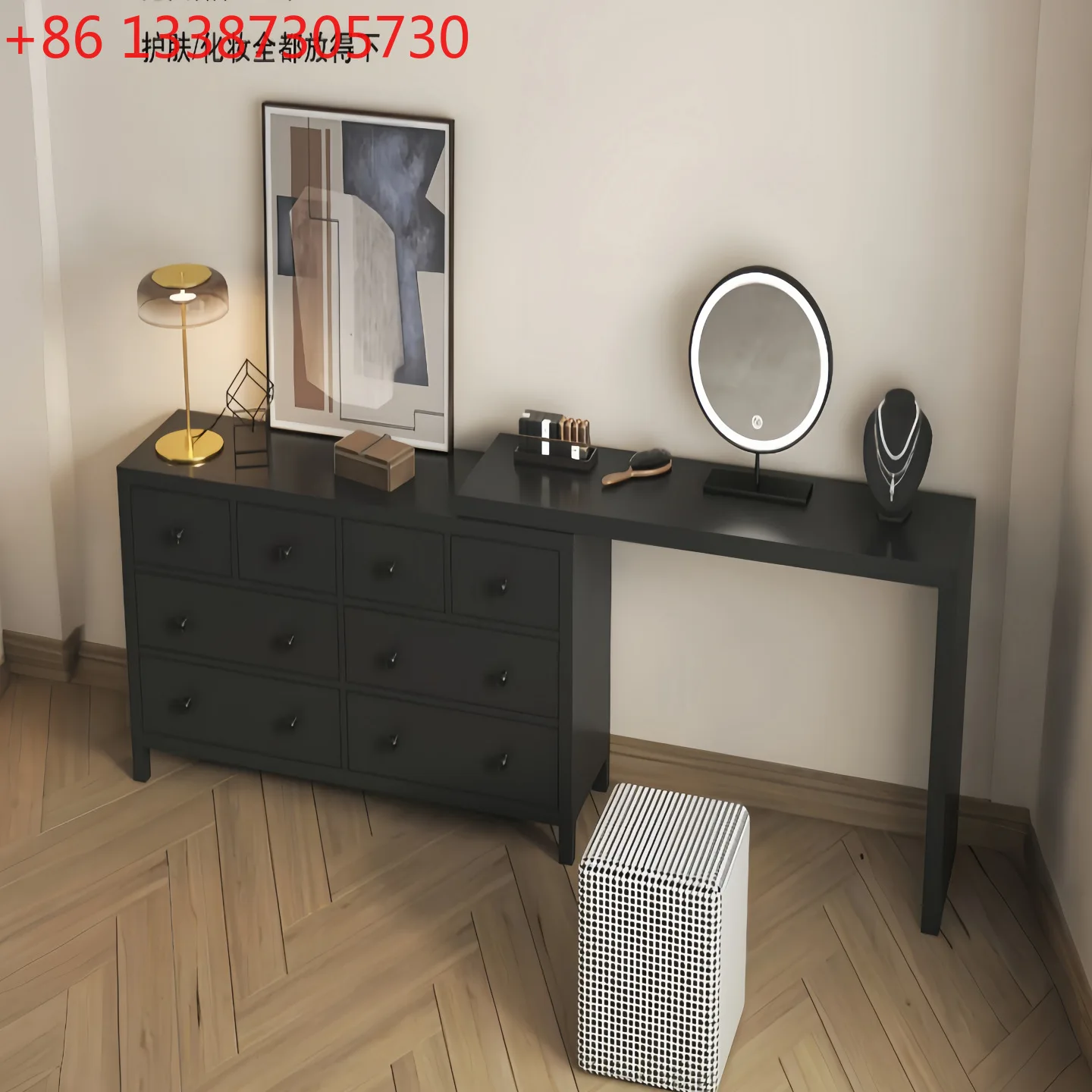 

Italian minimalist paint dresser makeup table multi-functional bedroom integrated