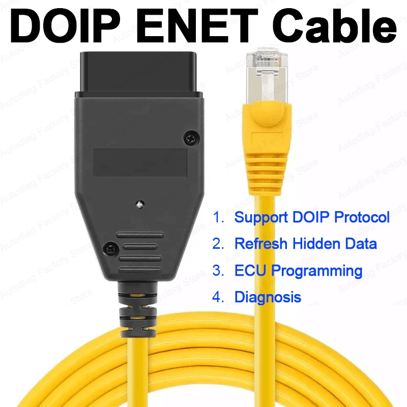OBDII ENET Cable For ESYS IN-PA IS-TA I-COM Bimmercode For F/G Series Hidden Data ECU Coding Ethernet DOIP OBD2 Diagnostic Cable